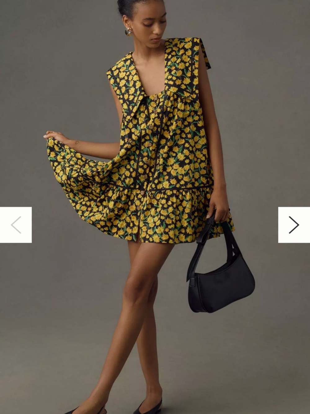 Maeve Collared Poplin Swing Mini Dress